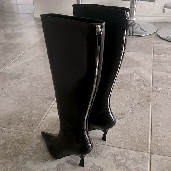 Stella McCartney Elsa Knee-High Heeled Boots, Brown, NWT, Size 38 - Picture 7 of 15